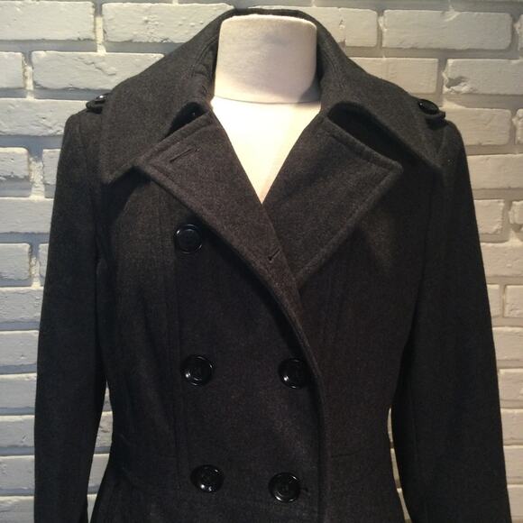 Michael Michael Kors double breasted gray button front coat medium - Picture 3 of 6